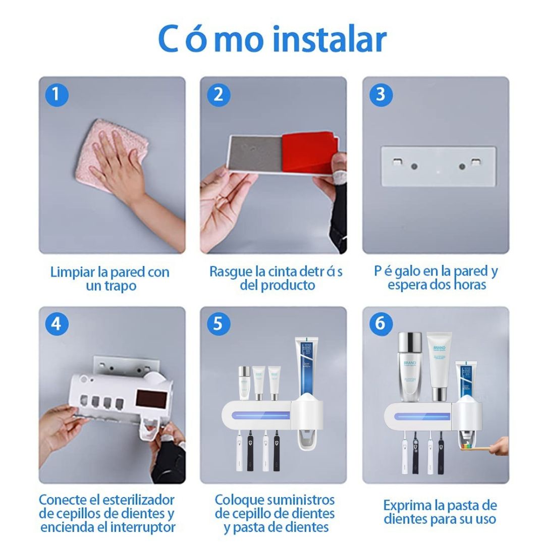 Esterilizador Cepillos UV con Dispensador Automático